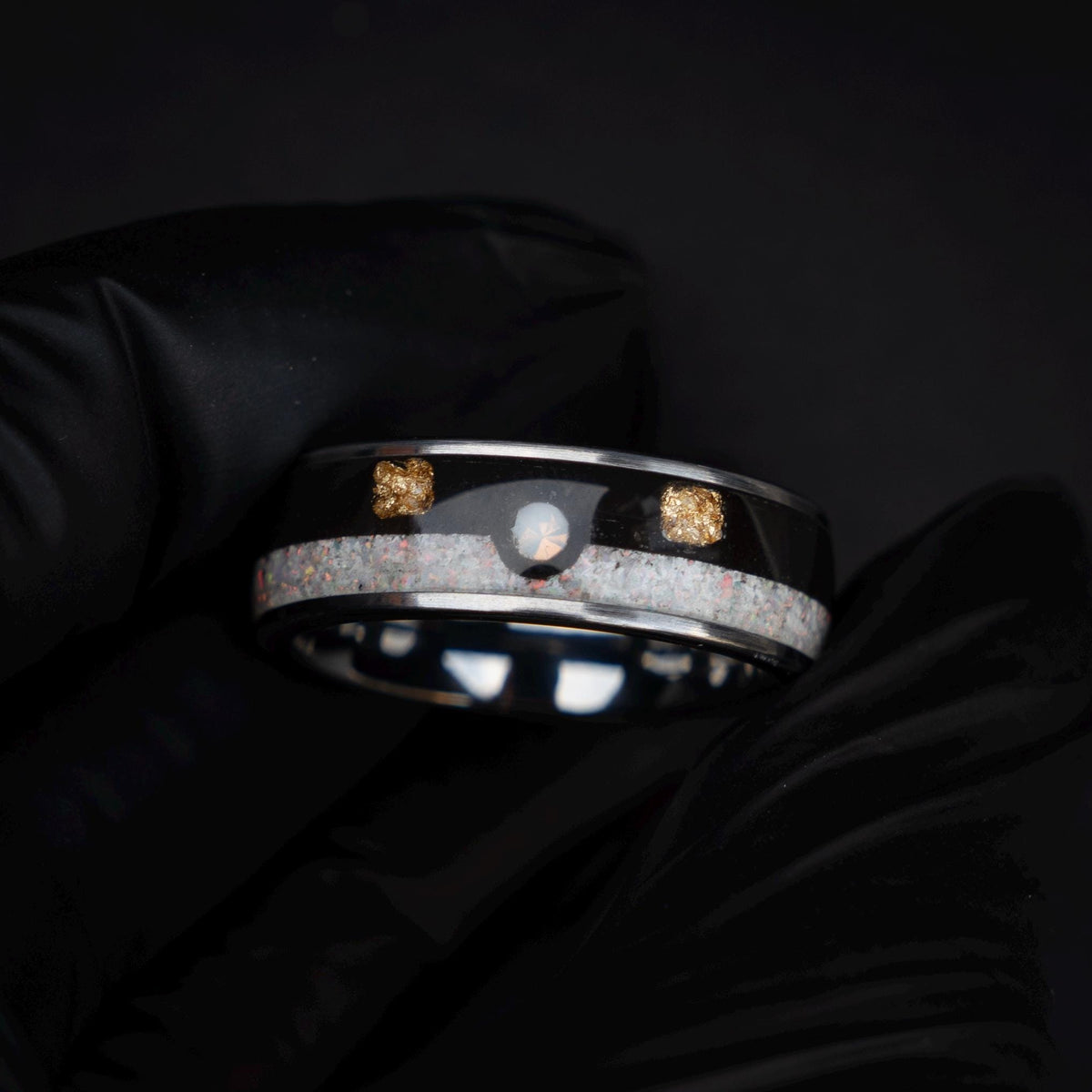 Ultra Ball Silver Tungsten Ring, Japanese Anime Inspired, Unique Ring, Handmade Jewelry, Wedding Ring, Cubic Zirconia Ring, Decazi