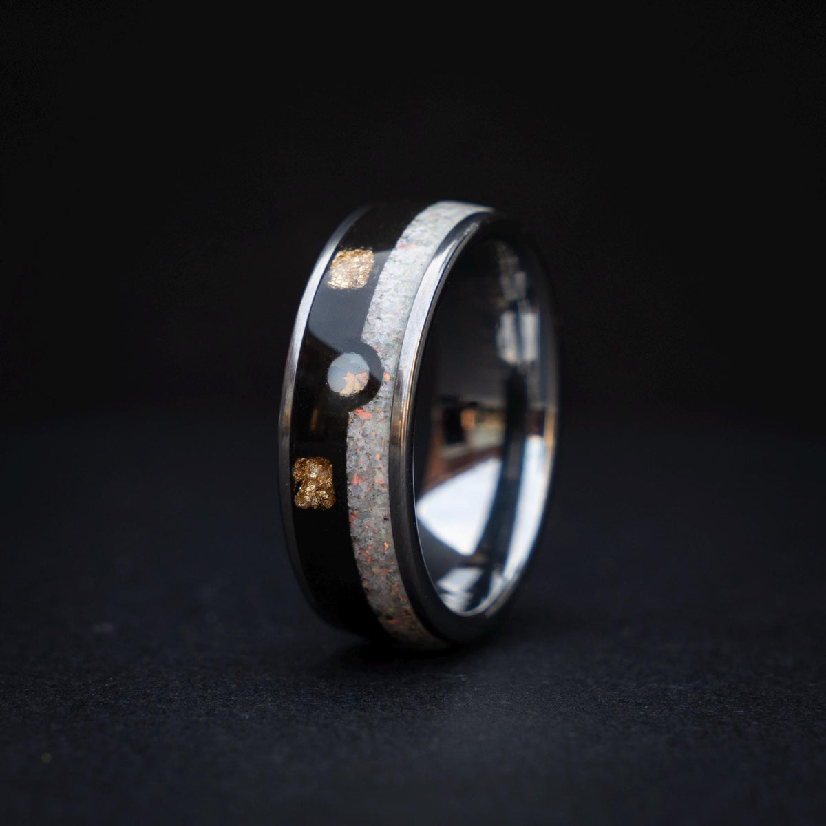 Ultra Ball Silver Tungsten Ring, Japanese Anime Inspired, Unique Ring, Handmade Jewelry, Wedding Ring, Cubic Zirconia Ring, Decazi