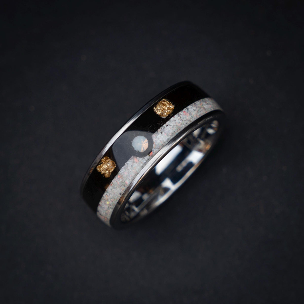Ultra Ball Silver Tungsten Ring, Japanese Anime Inspired, Unique Ring, Handmade Jewelry, Wedding Ring, Cubic Zirconia Ring, Decazi