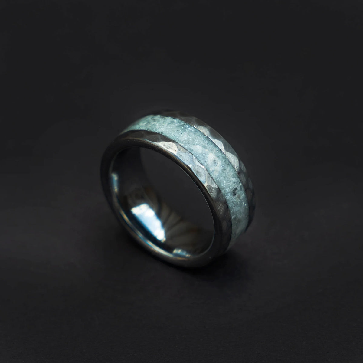 Moonstone Tungsten Ring With Opal - Decazi