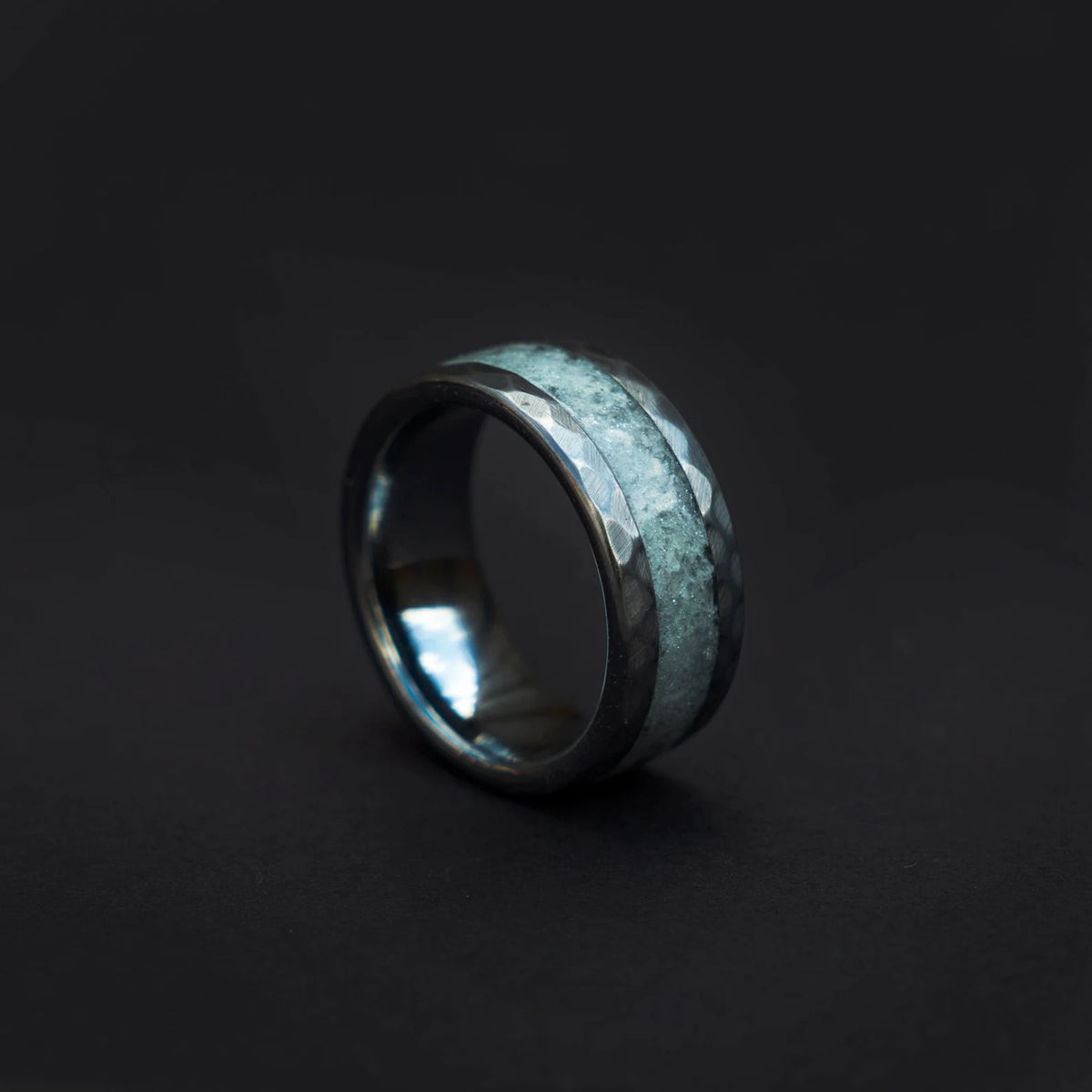 Moonstone Tungsten Ring With Opal - Decazi