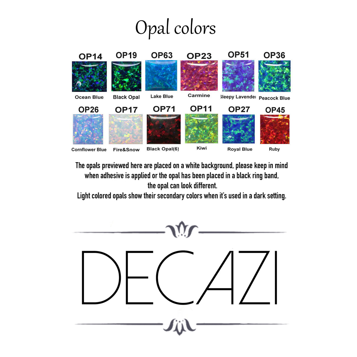 Glow in the dark Stackable White Opal Ring - Decazi