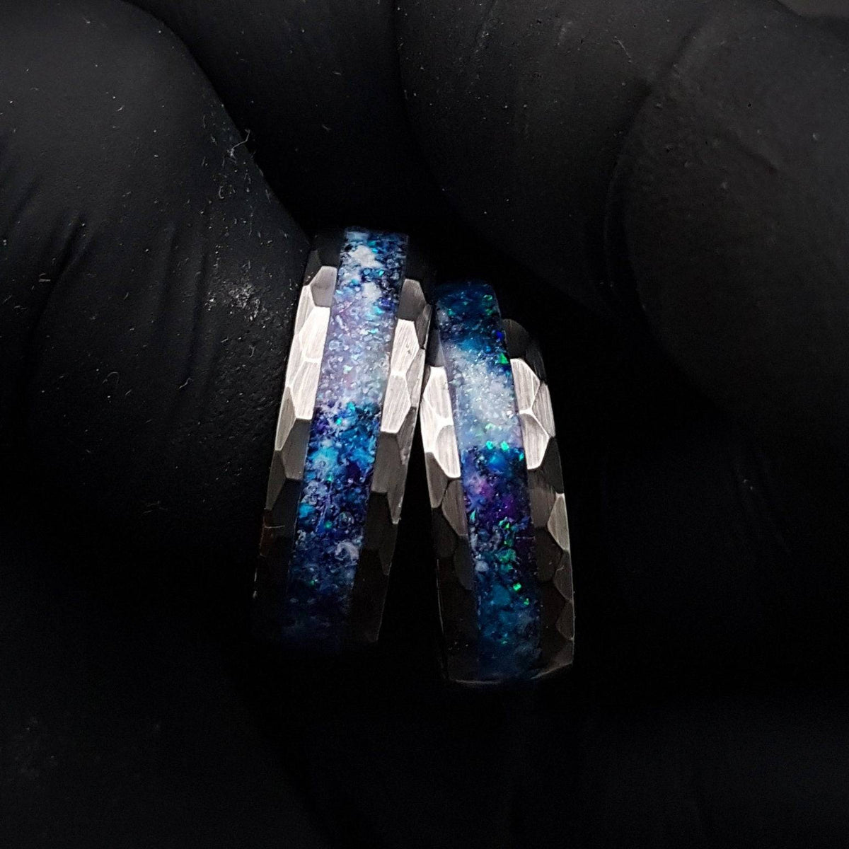 Genuine Meteorite Wedding Glow Ring Band