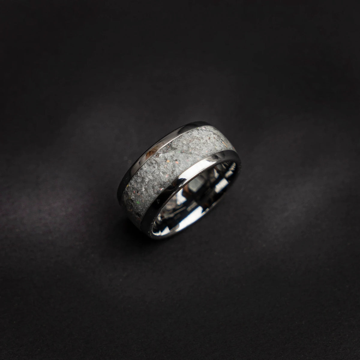 Moonstone Wide Tungsten Ring With Opal - Decazi