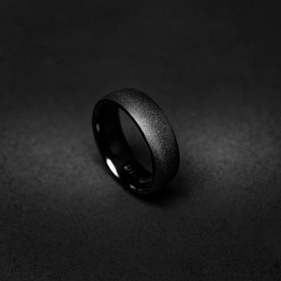 Black Tungsten Promise Ring Unique Wedding Band Decazi Jewelry