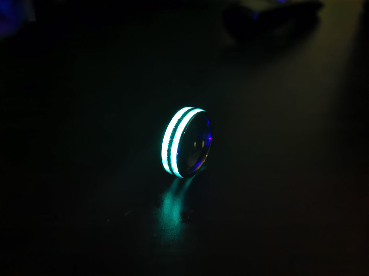 White opal ring, glow in the dark, Galaxy opal ring, opal engagement ring, silver opal ring, simple opal ring, meteorite , meteorite jewelry