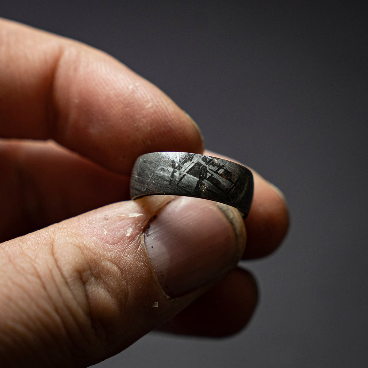 genuine meteorite mens wedding band, meteorite ring, meteorite wedding ring, man wedding band, ring man, Gift for him, Black tungsten ring.