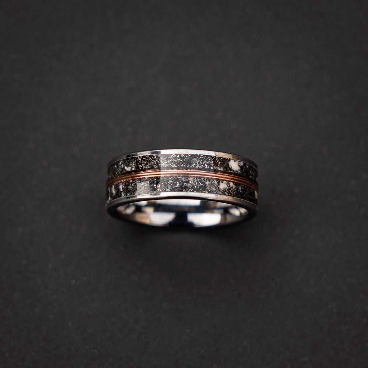 meteorite ring, Glow in the dark ring, glow ring, Gold tungsten ring, tungsten ring men, Lunar jewelry, mens wedding band, mens ring.