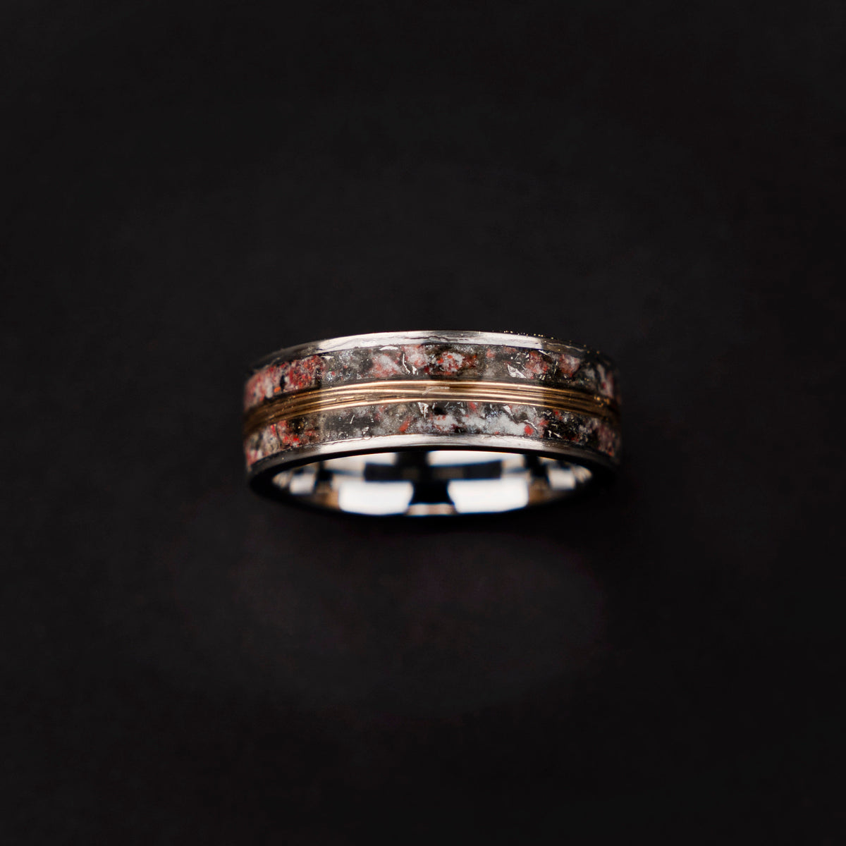 meteorite ring, Glow in the dark ring, glow ring, Gold tungsten ring, tungsten ring men, Lunar jewelry, mens wedding band, mens ring.