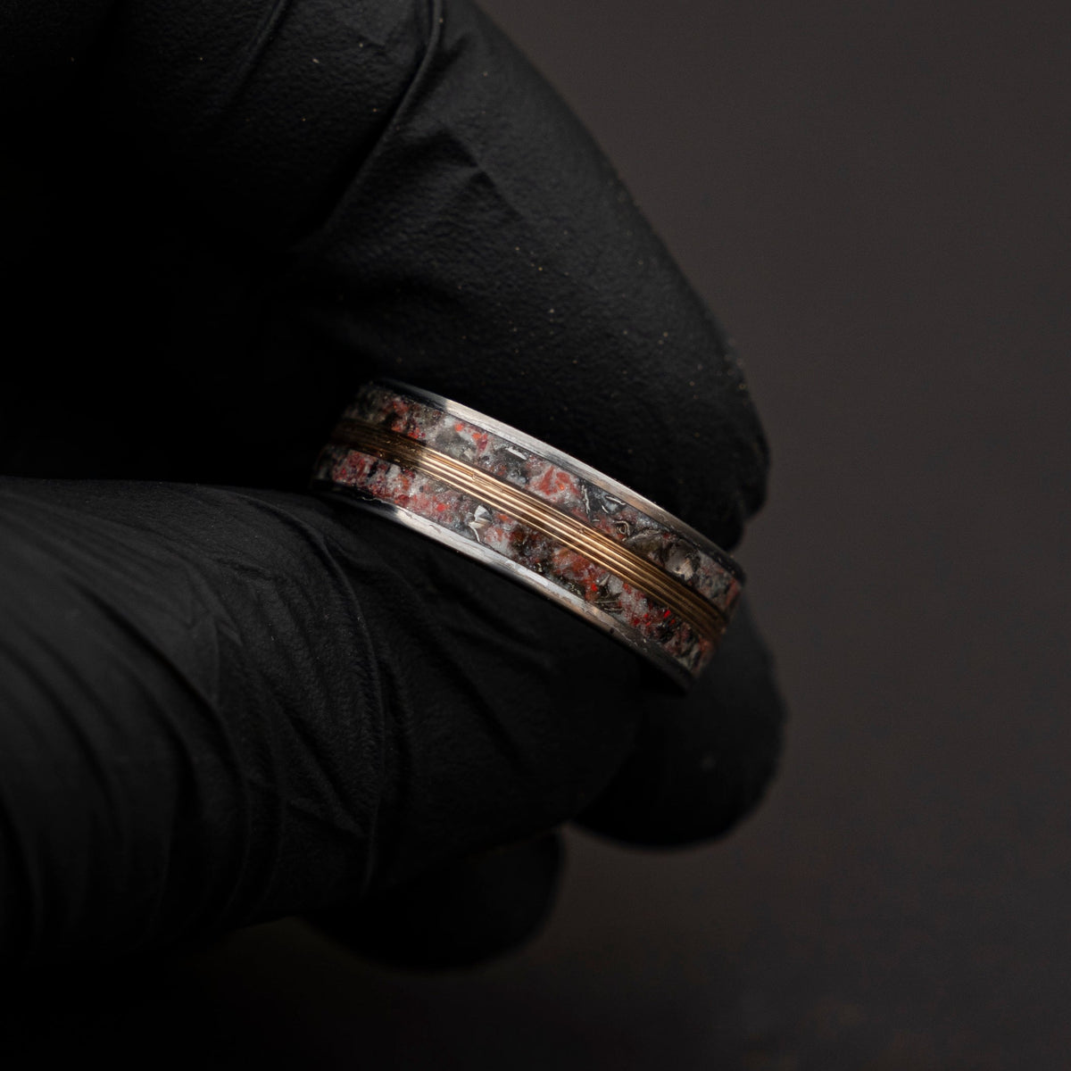 meteorite ring, Glow in the dark ring, glow ring, Gold tungsten ring, tungsten ring men, Lunar jewelry, mens wedding band, mens ring.