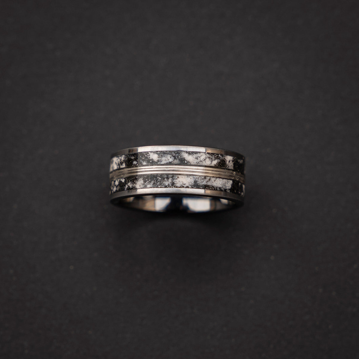 meteorite ring, Glow in the dark ring, glow ring, Gold tungsten ring, tungsten ring men, Lunar jewelry, mens wedding band, mens ring.