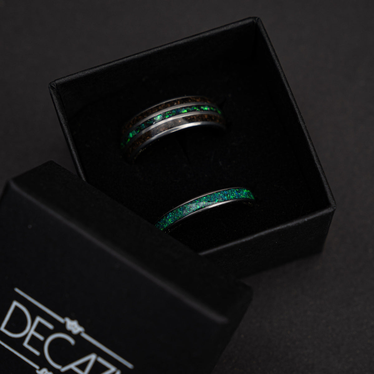 best friend rings, Megalodon tooth, couple ring set, couple rings, his and hers rings, cool mens rings, dainty ring set, wedding ring set. - Decazi