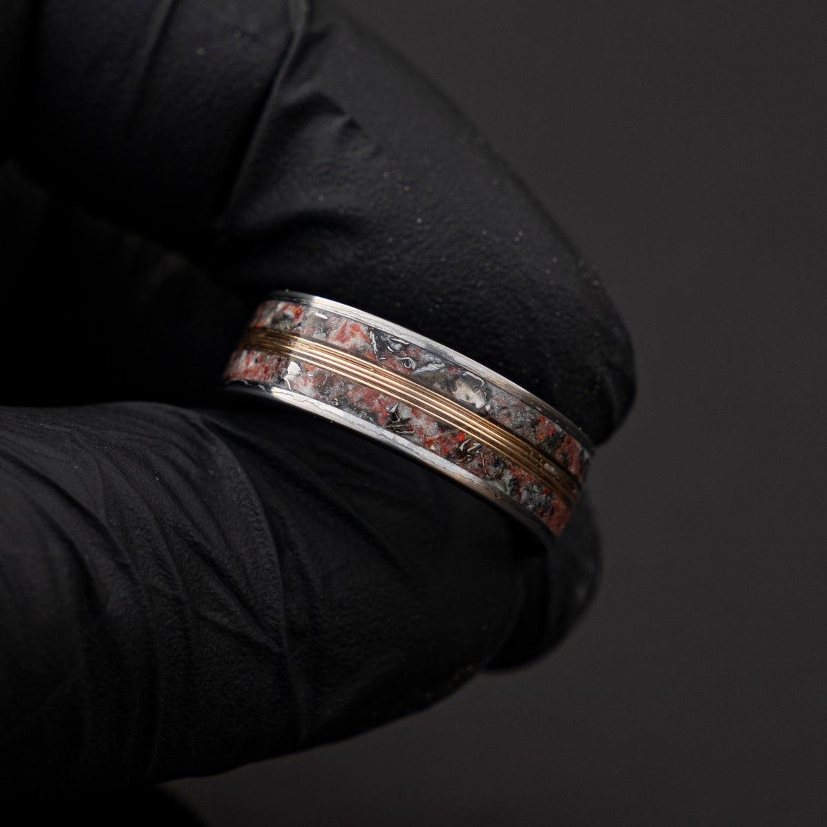 meteorite ring, Glow in the dark ring, glow ring, Gold tungsten ring, tungsten ring men, Lunar jewelry, mens wedding band, mens ring.