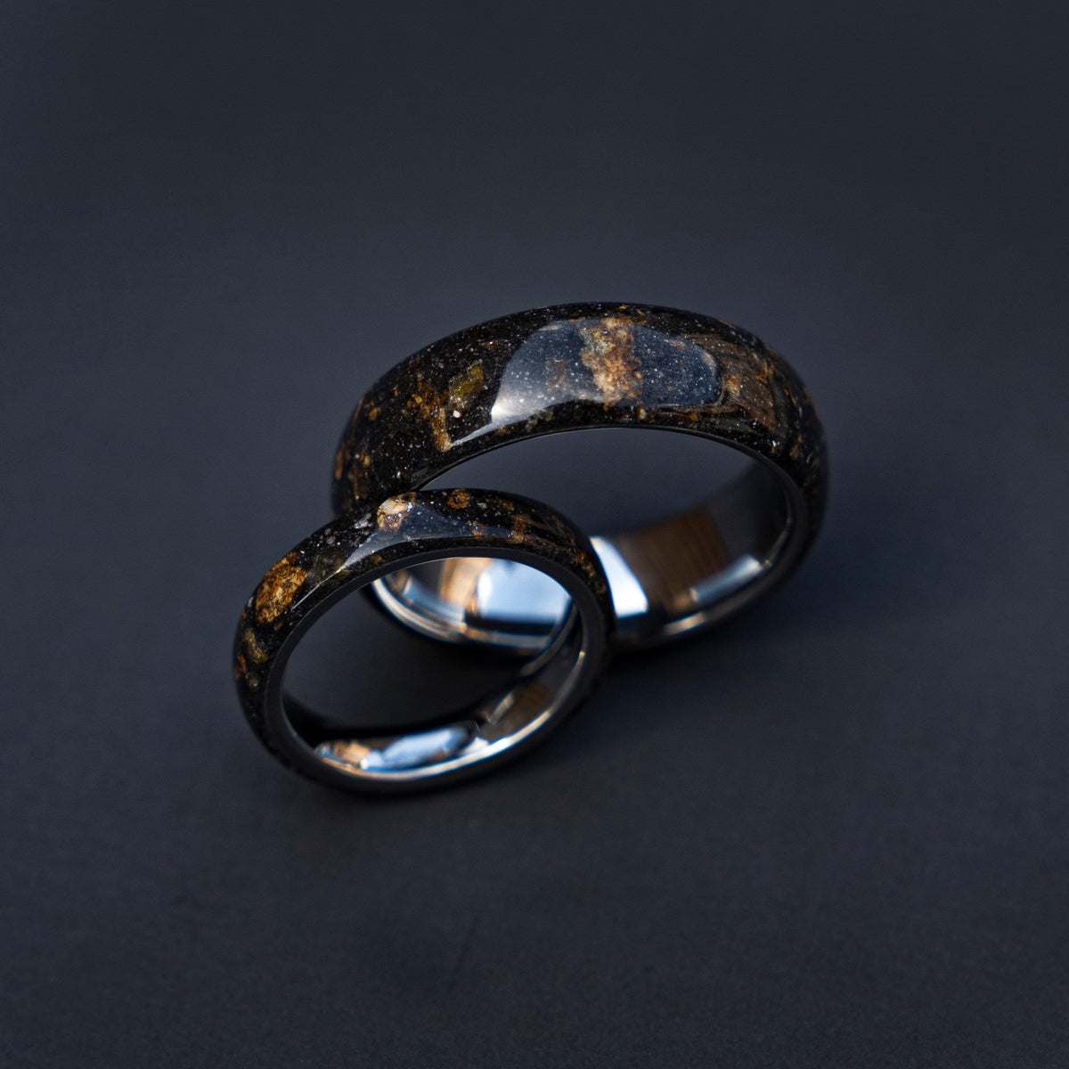 meteorite ring, Men's Meteorite Wedding Band, Lunar Jewelry for Him, Tungsten Anniversary Ring, Men's Durable Wedding Ring.