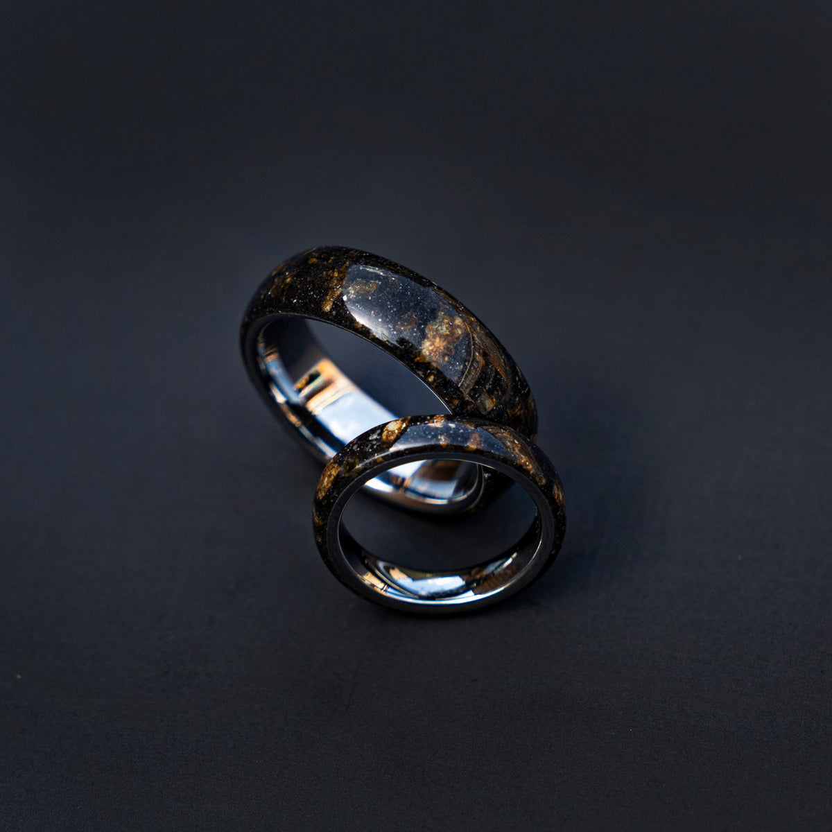 meteorite ring, Men's Meteorite Wedding Band, Lunar Jewelry for Him, Tungsten Anniversary Ring, Men's Durable Wedding Ring.