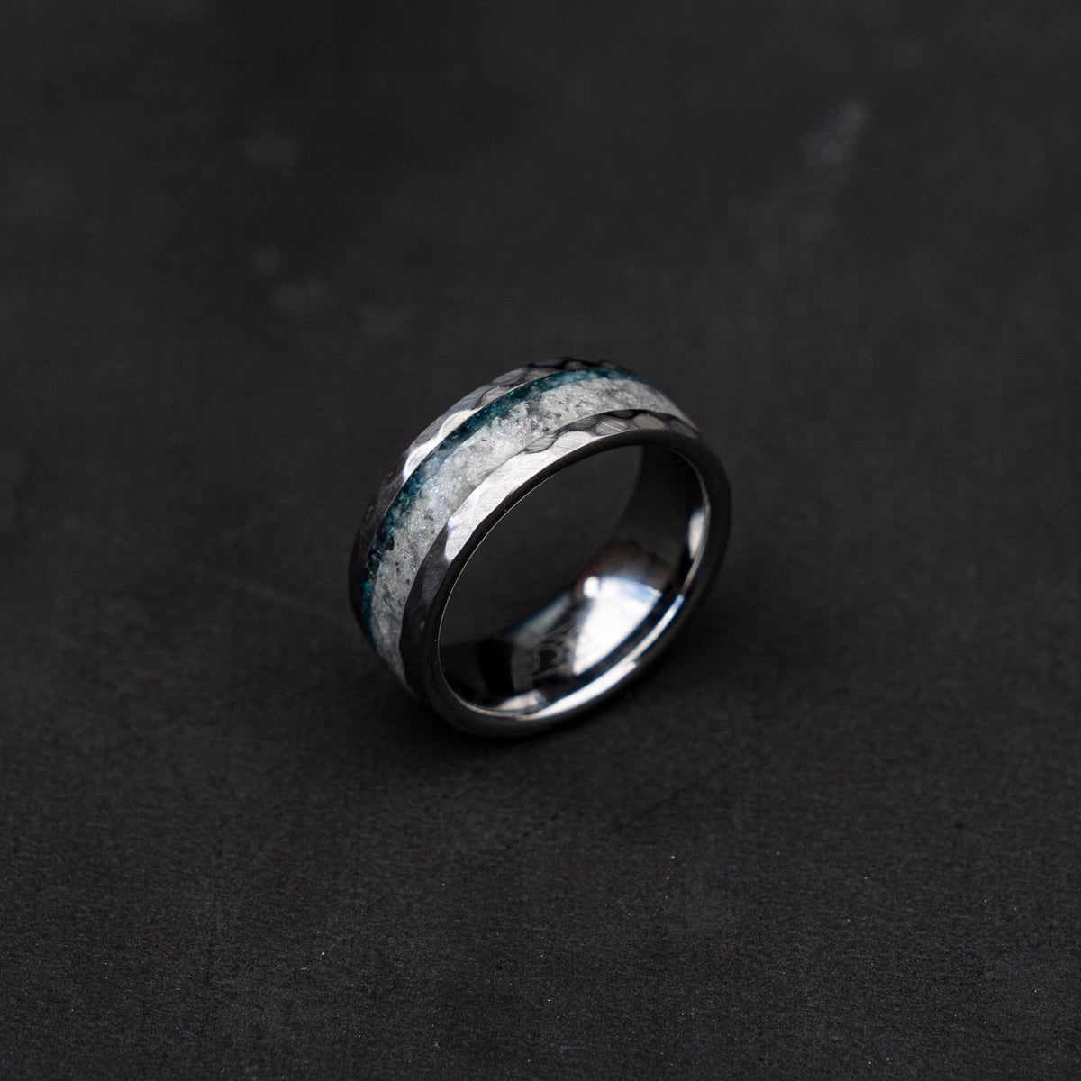 Handmade wedding band with moonstone and Aquamarine, mens wedding band, faceted ring, mens ring, aquamarine ring | Decazi - Decazi