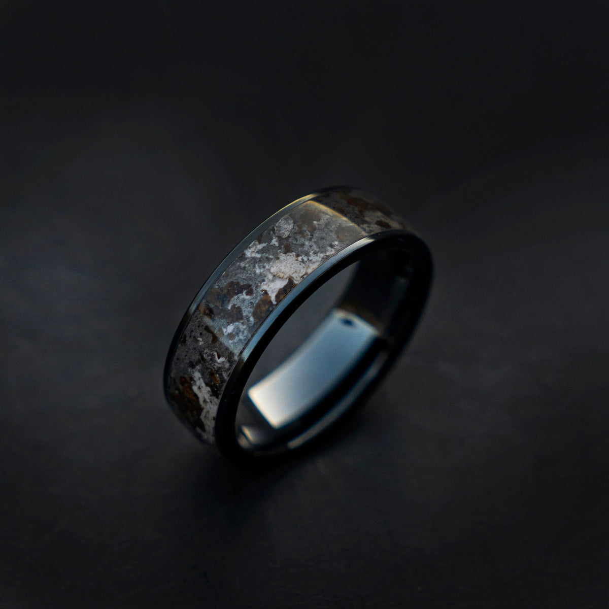 Blood moon meteorite ring with Genuine moon meteorite, James webb, Mens meteorite ring, meteorite ring, mens wedding band | Decazi - Decazi
