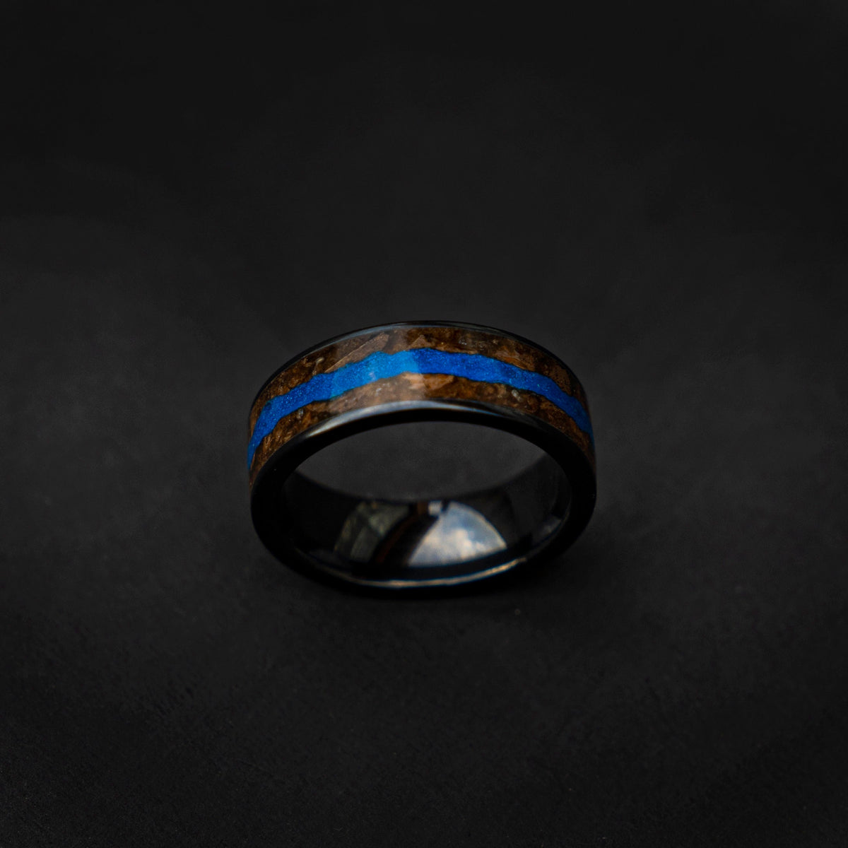 Velociraptor ring with blue opal glow in the dark, engagement ring, mens ring, handmade wedding band, mens wedding band - Decazi