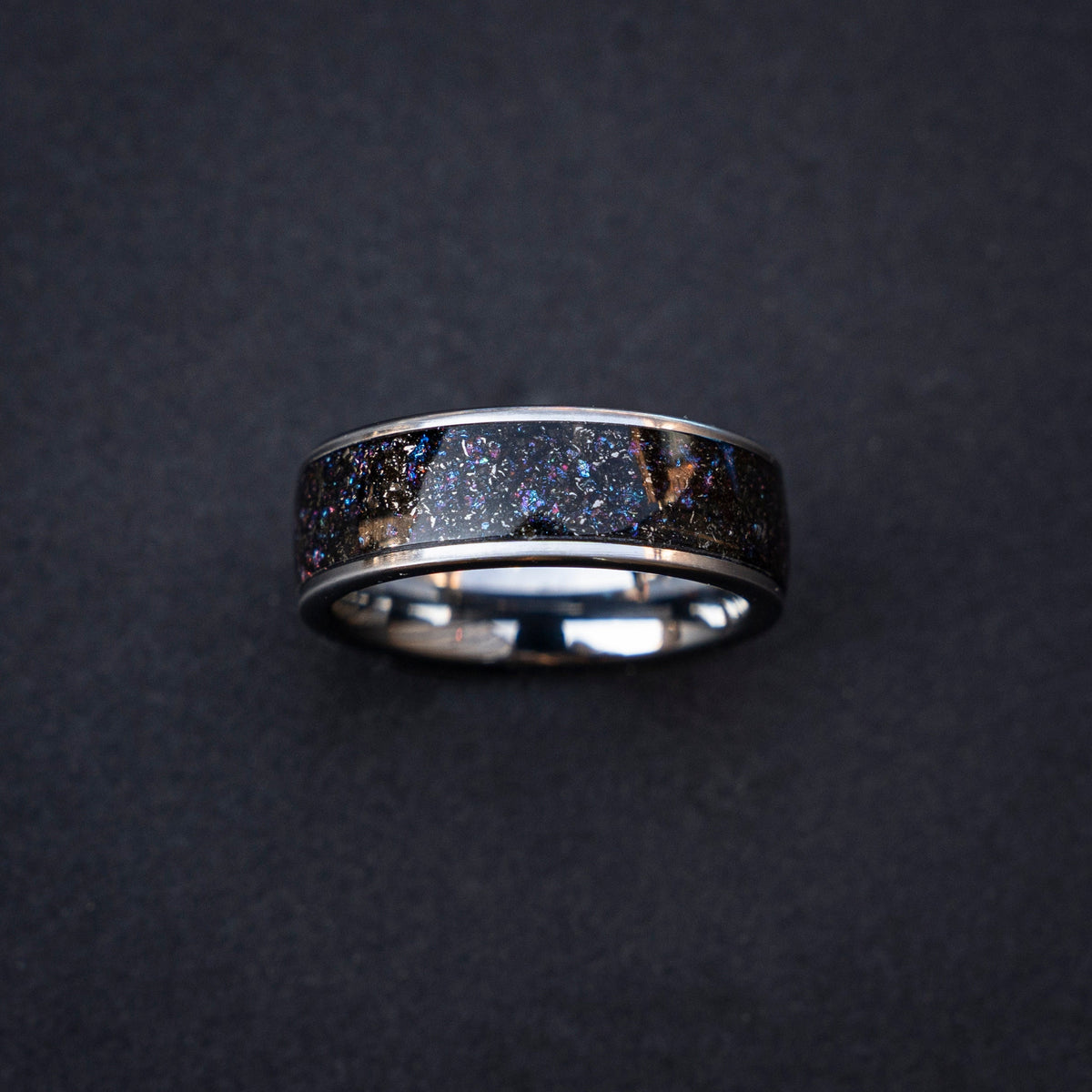 Meteorite galaxy space ring, Meteorite ring, Tungsten ring, Space ring, Promise rings, Meteorite ring men, Handmade jewelry, Everyday ring