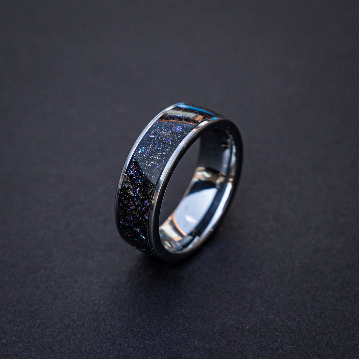 Meteorite galaxy space ring, Meteorite ring, Tungsten ring, Space ring, Promise rings, Meteorite ring men, Handmade jewelry, Everyday ring