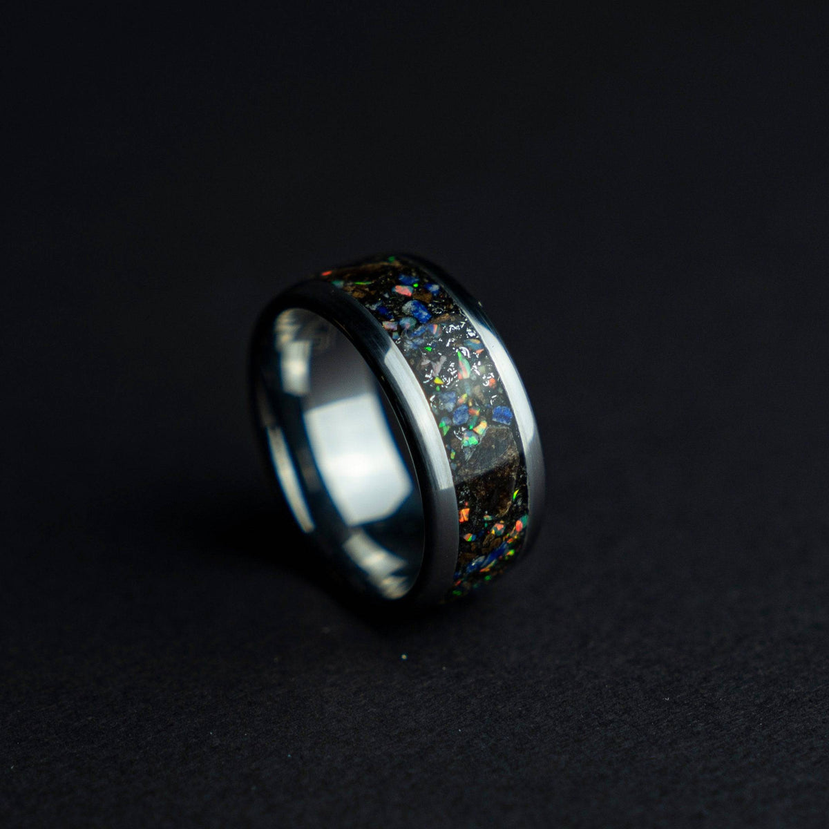 Lapis Tungsten Meteorite Dust T Rex Bone Inlay