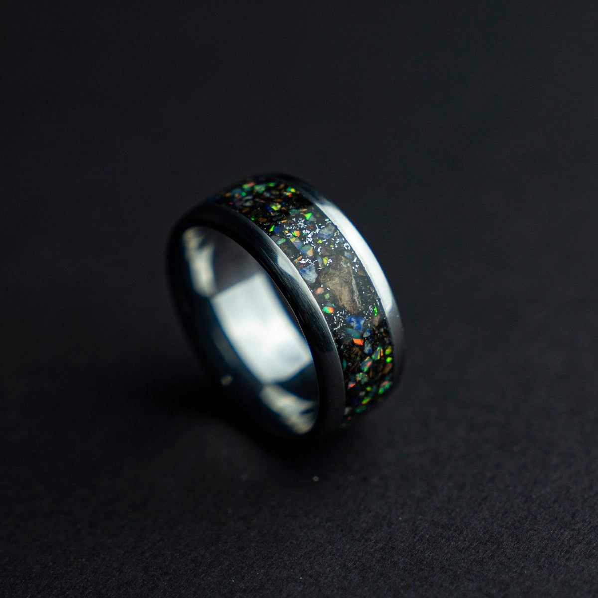 Lapis Tungsten Meteorite Dust T Rex Bone Inlay