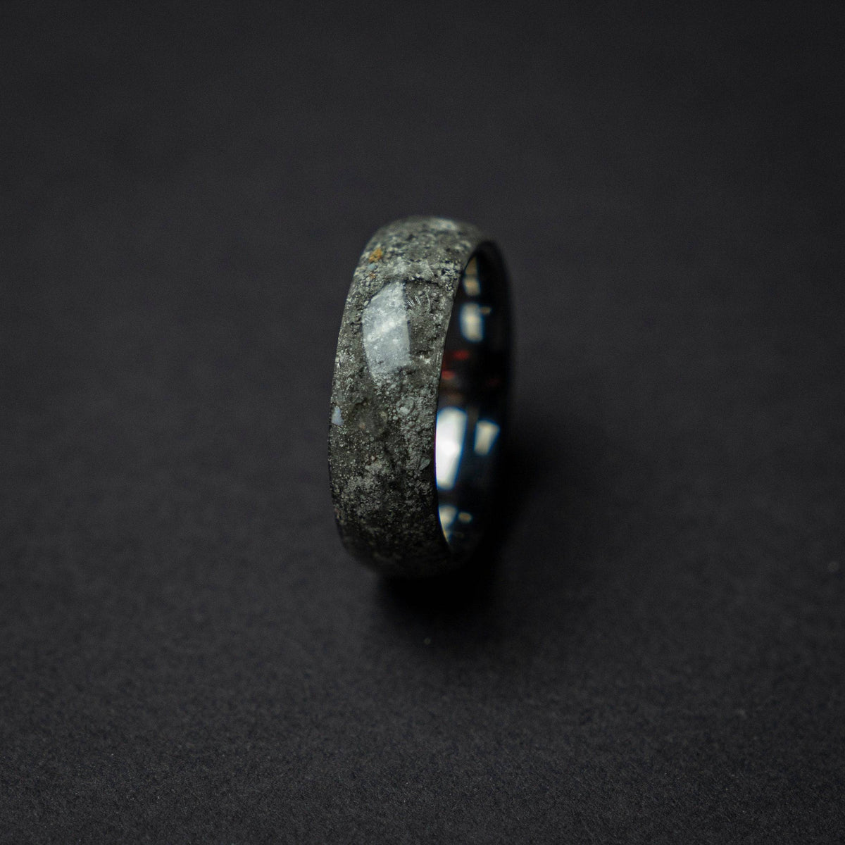 Lunar Meteorite Domed Tungsten Ring