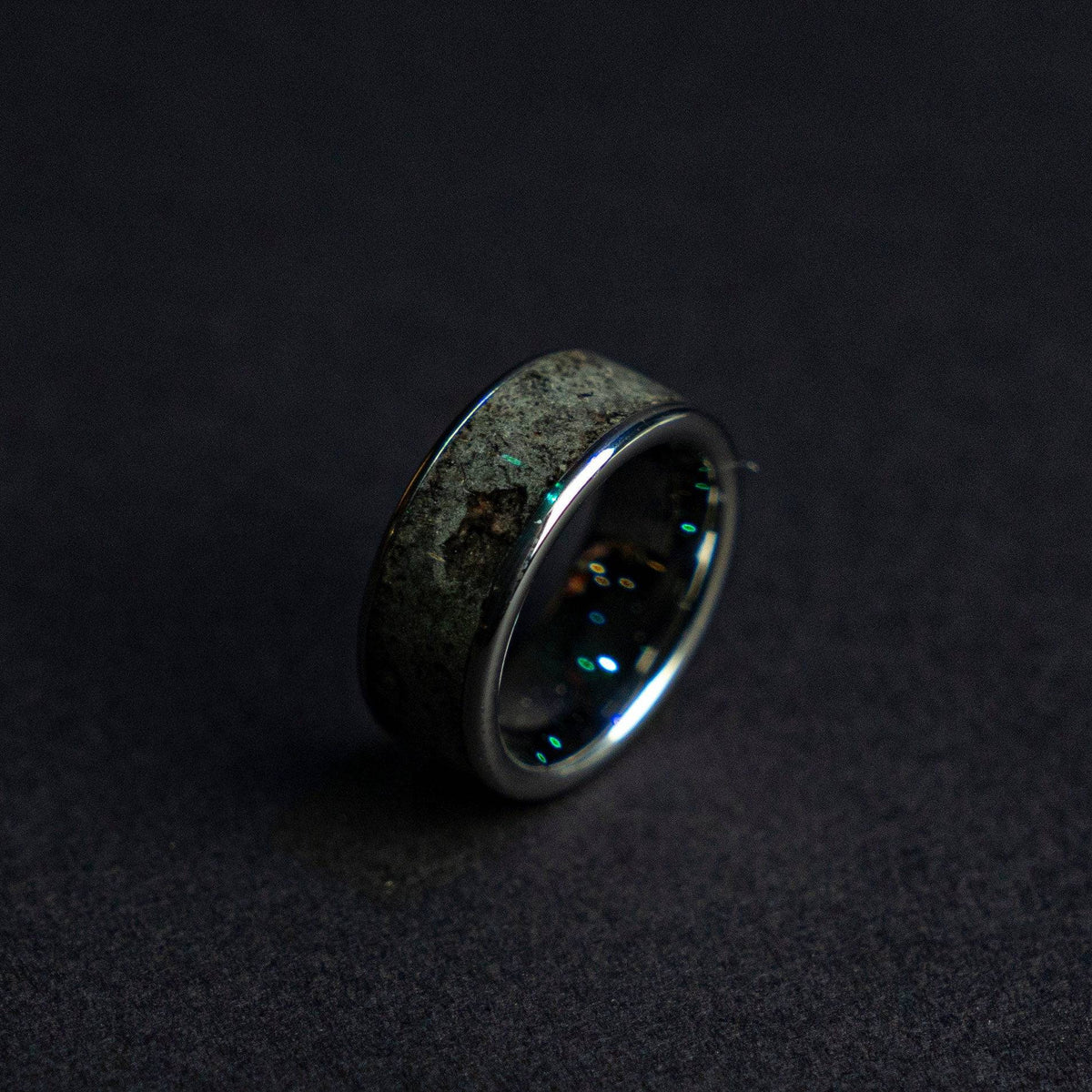 Lunar Meteorite Ring with Genuine Moon Dust
