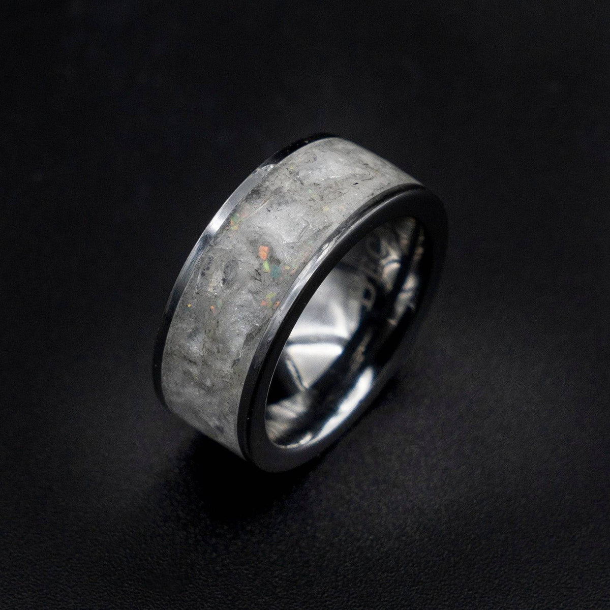Tungsten ring with Herkimer diamond