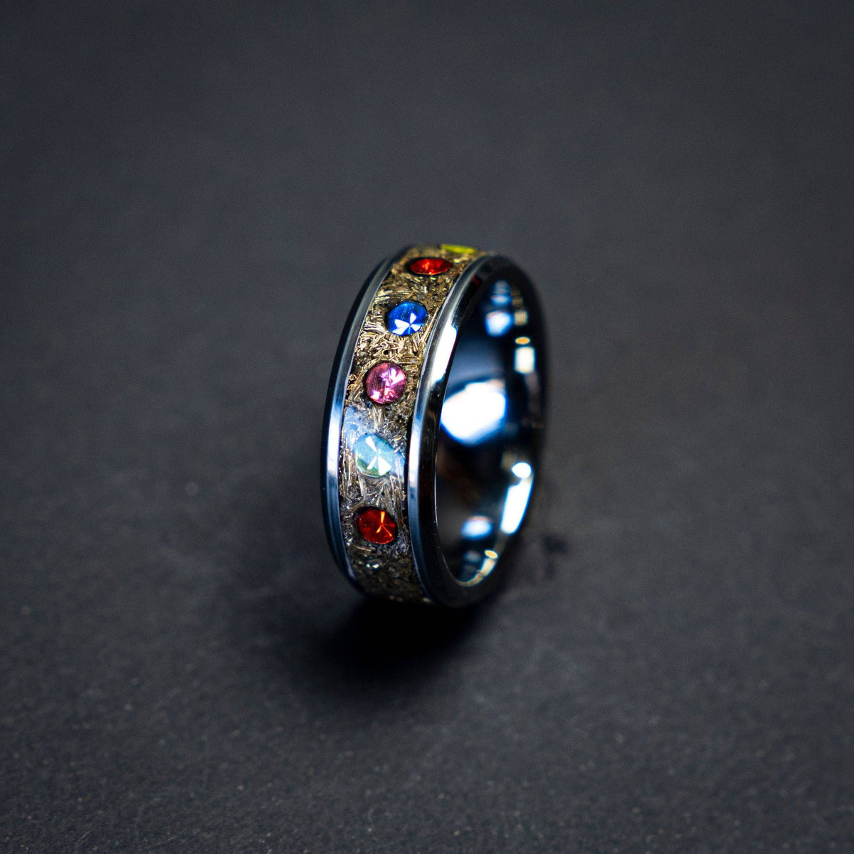 Tungsten Ring with The Six Infinity Stones