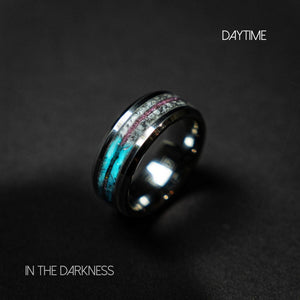 Black opal tungsten wedding ring bands for men and women  
