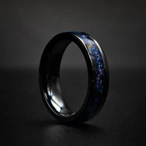 Chameleon Flakes Wedding band gift from bride to groom on anniversary
