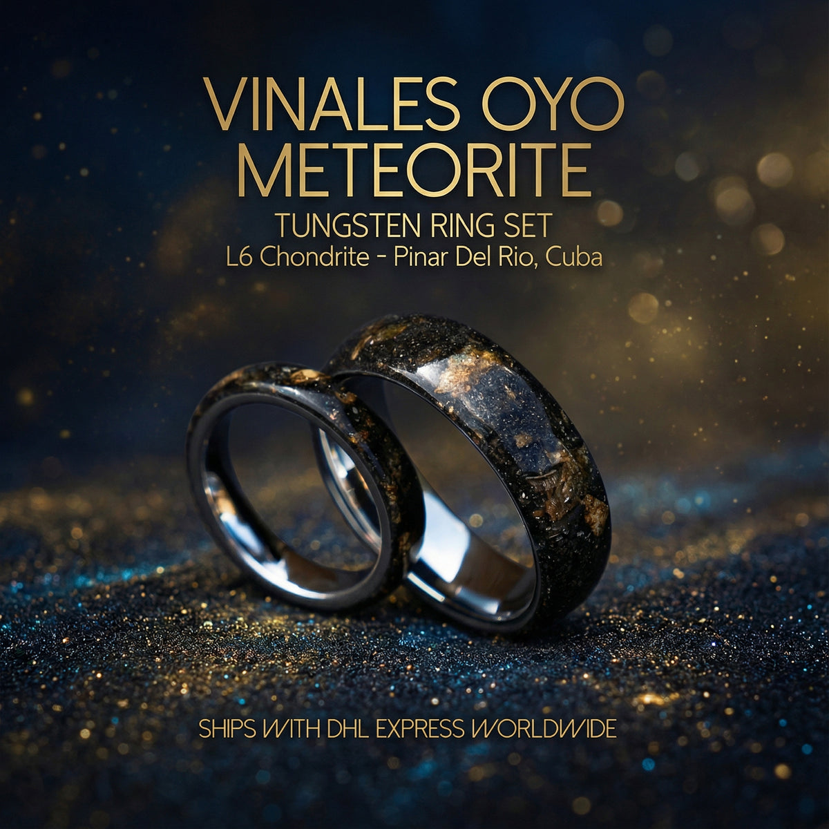 OYO Chondrite Meteorite Domed Tungsten Ring - Small