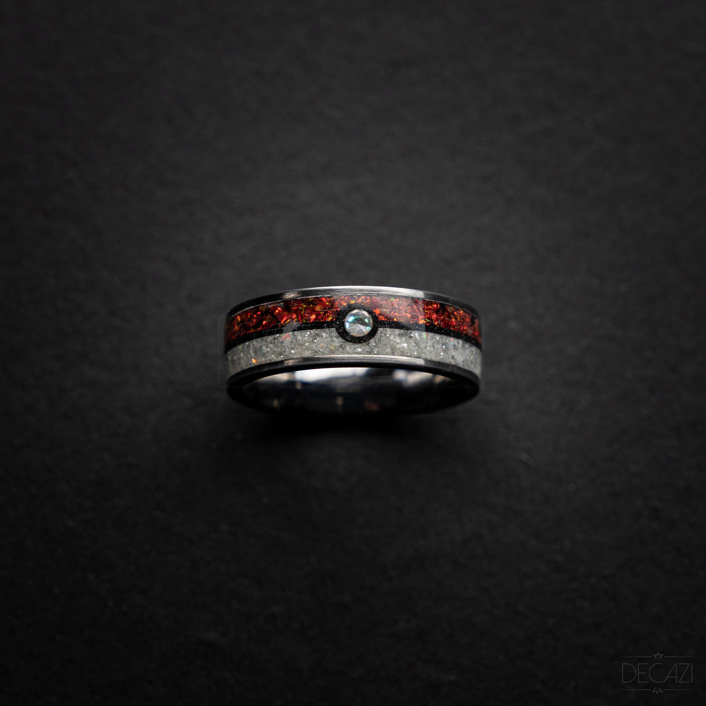 Pokeball_pokemon_silver_tungsten_flat_ring_8mm_width_opal_moonstone_zirconia