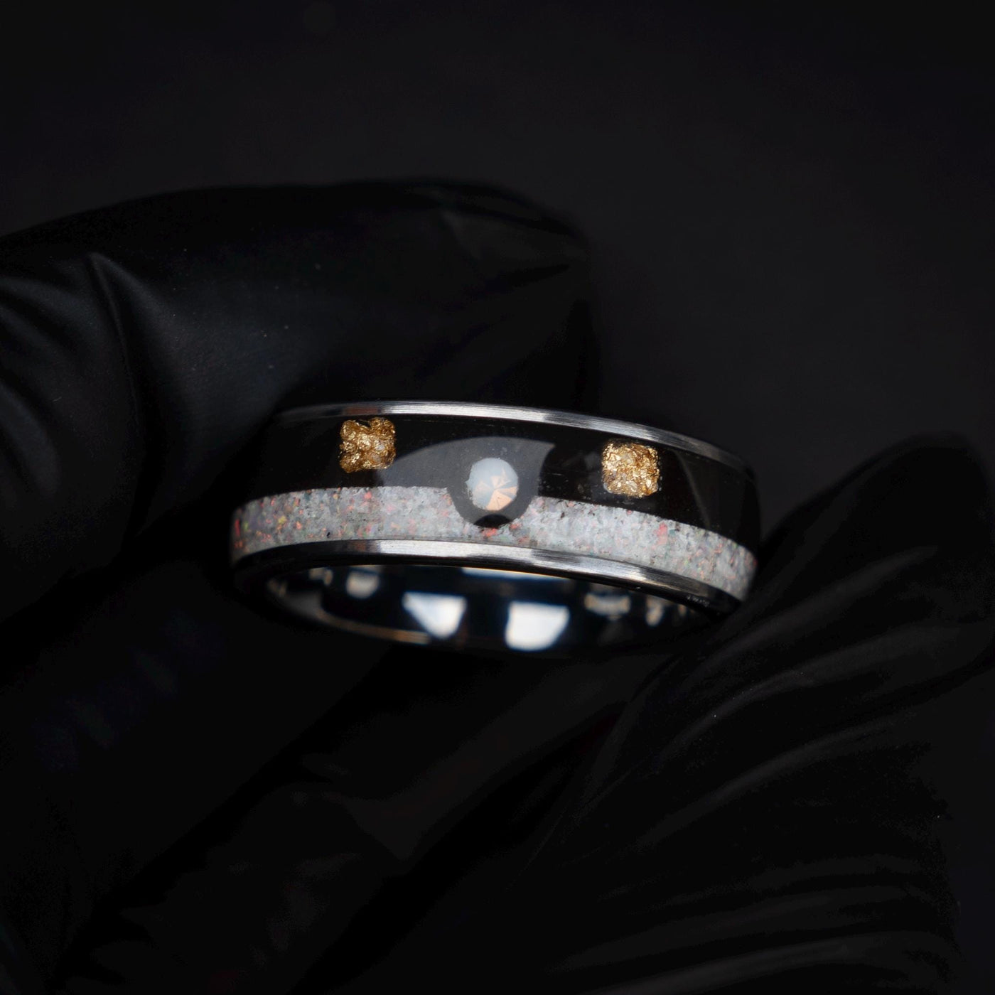 Ultra Ball Silver Tungsten Ring, Japanese Anime Inspired, Unique Ring, Handmade Jewelry, Wedding Ring, Cubic Zirconia Ring, Decazi