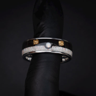 Ultra Ball Silver Tungsten Ring, Japanese Anime Inspired, Unique Ring, Handmade Jewelry, Wedding Ring, Cubic Zirconia Ring, Decazi