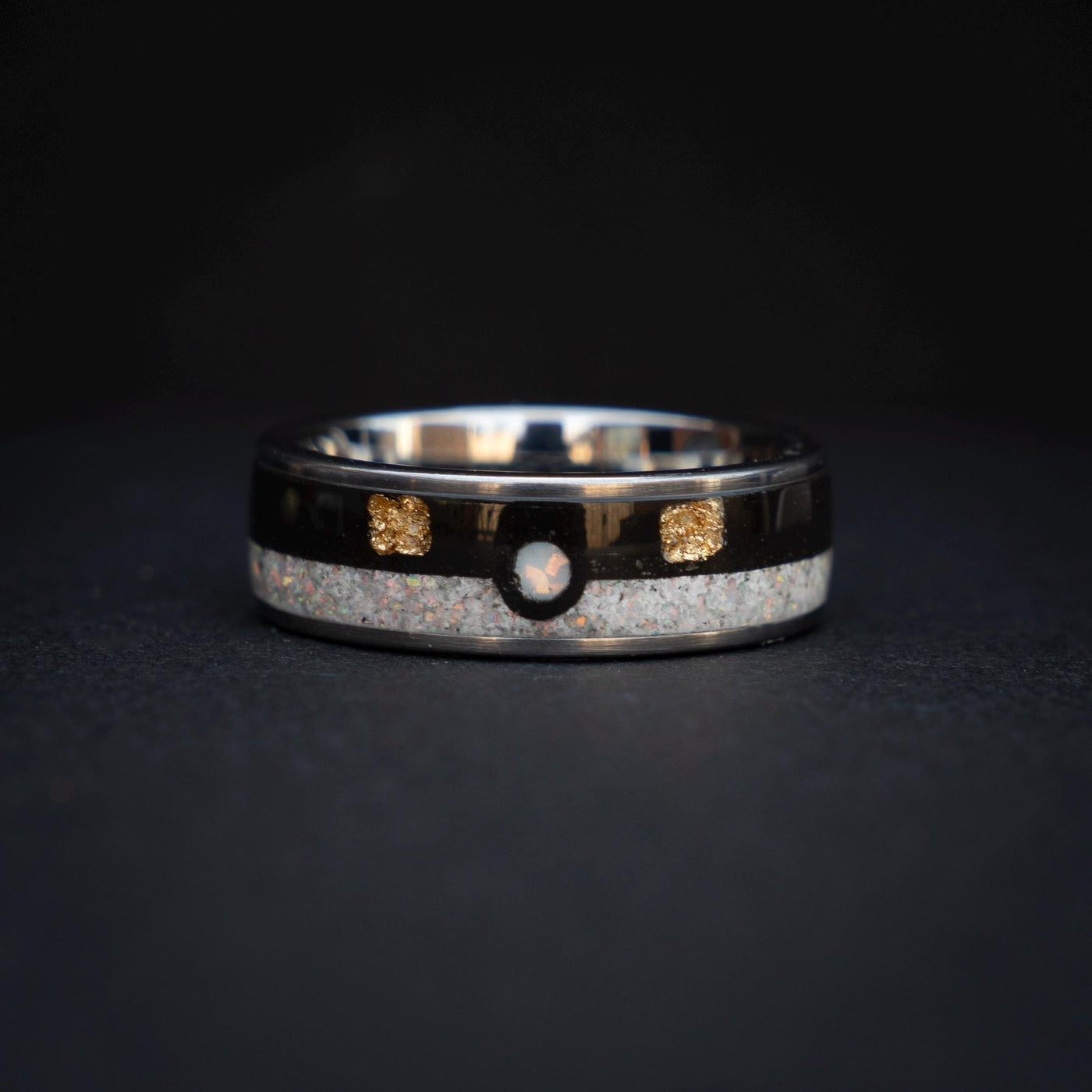 Ultra Ball Silver Tungsten Ring, Japanese Anime Inspired, Unique Ring, Handmade Jewelry, Wedding Ring, Cubic Zirconia Ring, Decazi