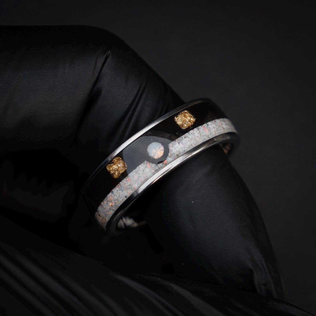 Ultra Ball Silver Tungsten Ring, Japanese Anime Inspired, Unique Ring, Handmade Jewelry, Wedding Ring, Cubic Zirconia Ring, Decazi