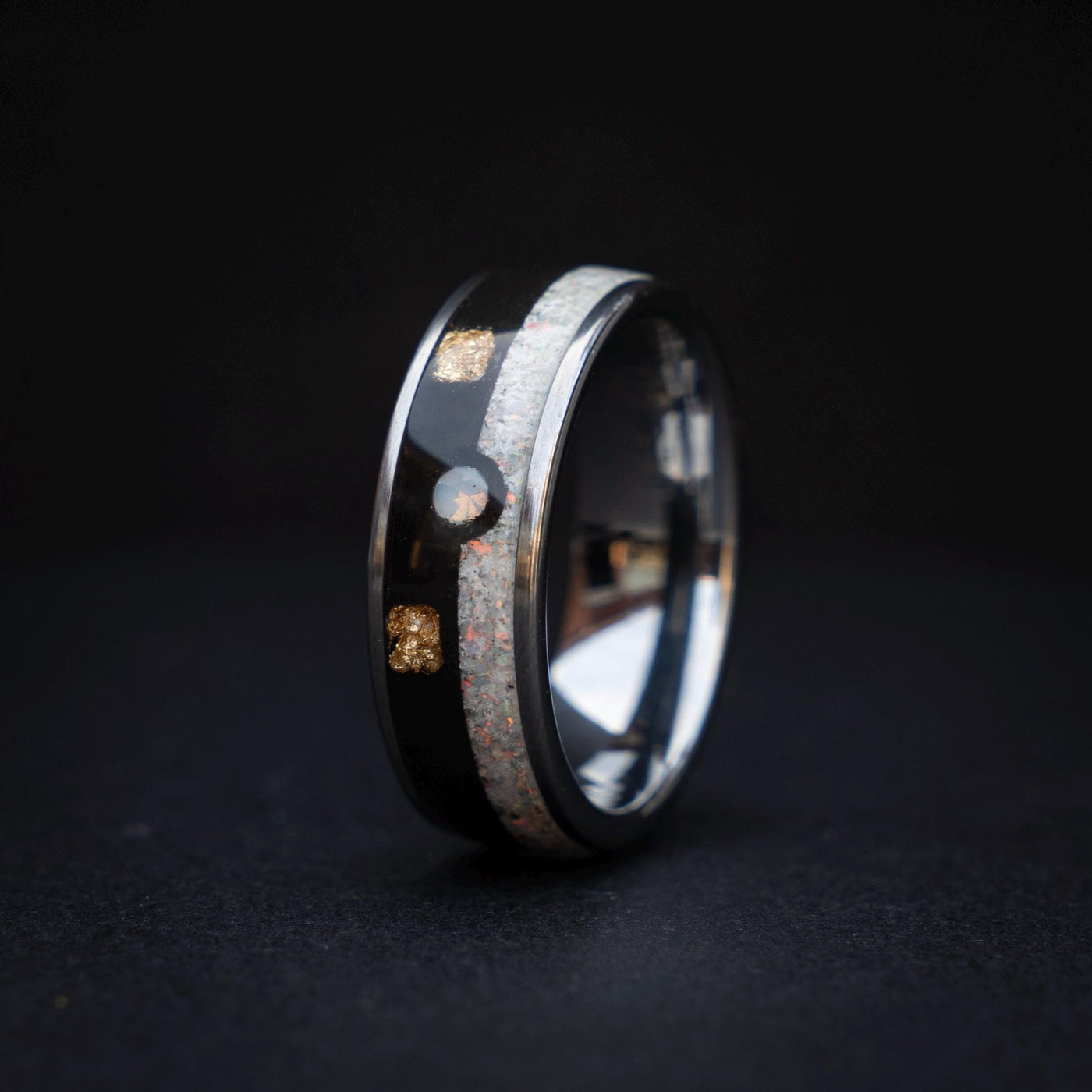 Ultra Ball Silver Tungsten Ring, Japanese Anime Inspired, Unique Ring, Handmade Jewelry, Wedding Ring, Cubic Zirconia Ring, Decazi