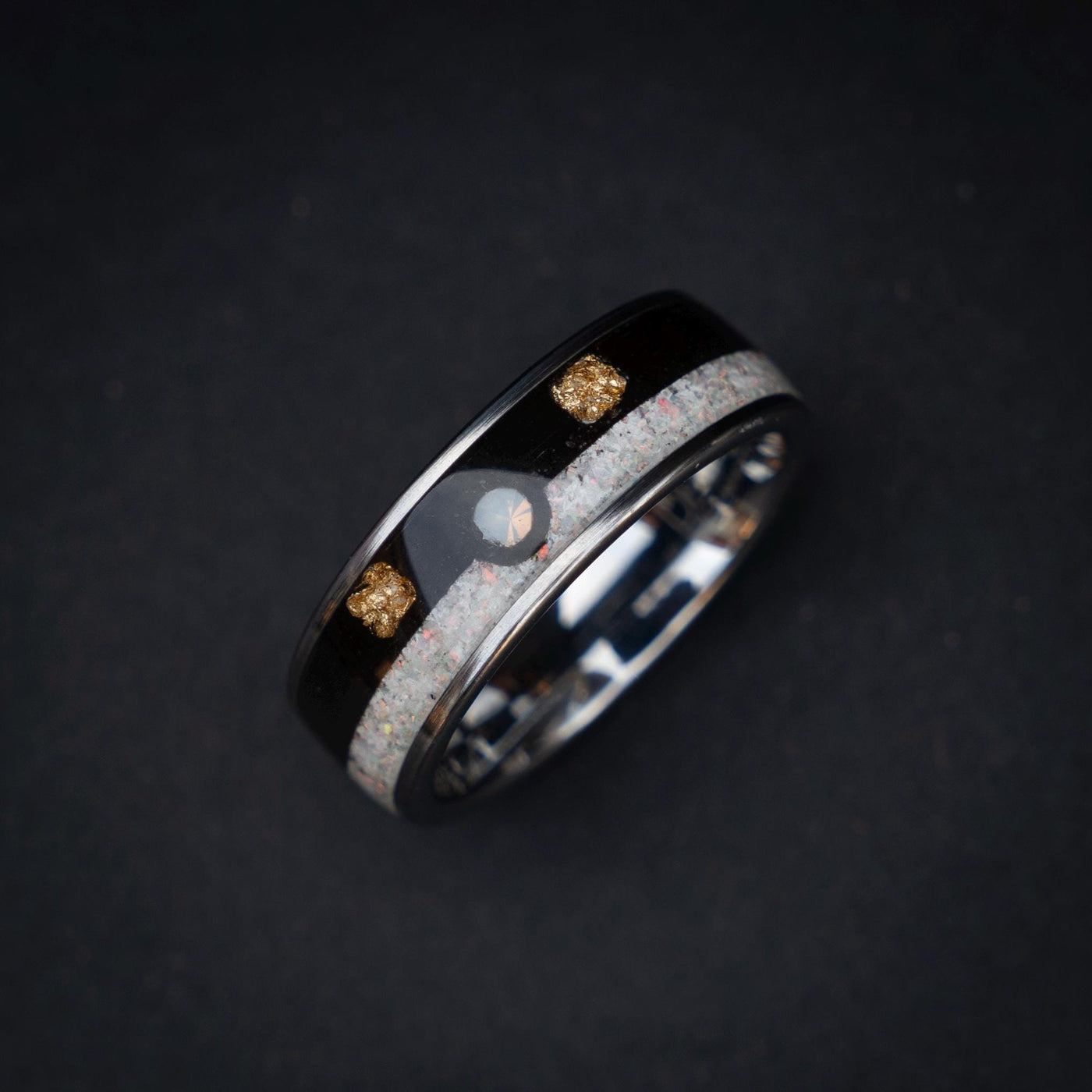Ultra Ball Silver Tungsten Ring, Japanese Anime Inspired, Unique Ring, Handmade Jewelry, Wedding Ring, Cubic Zirconia Ring, Decazi