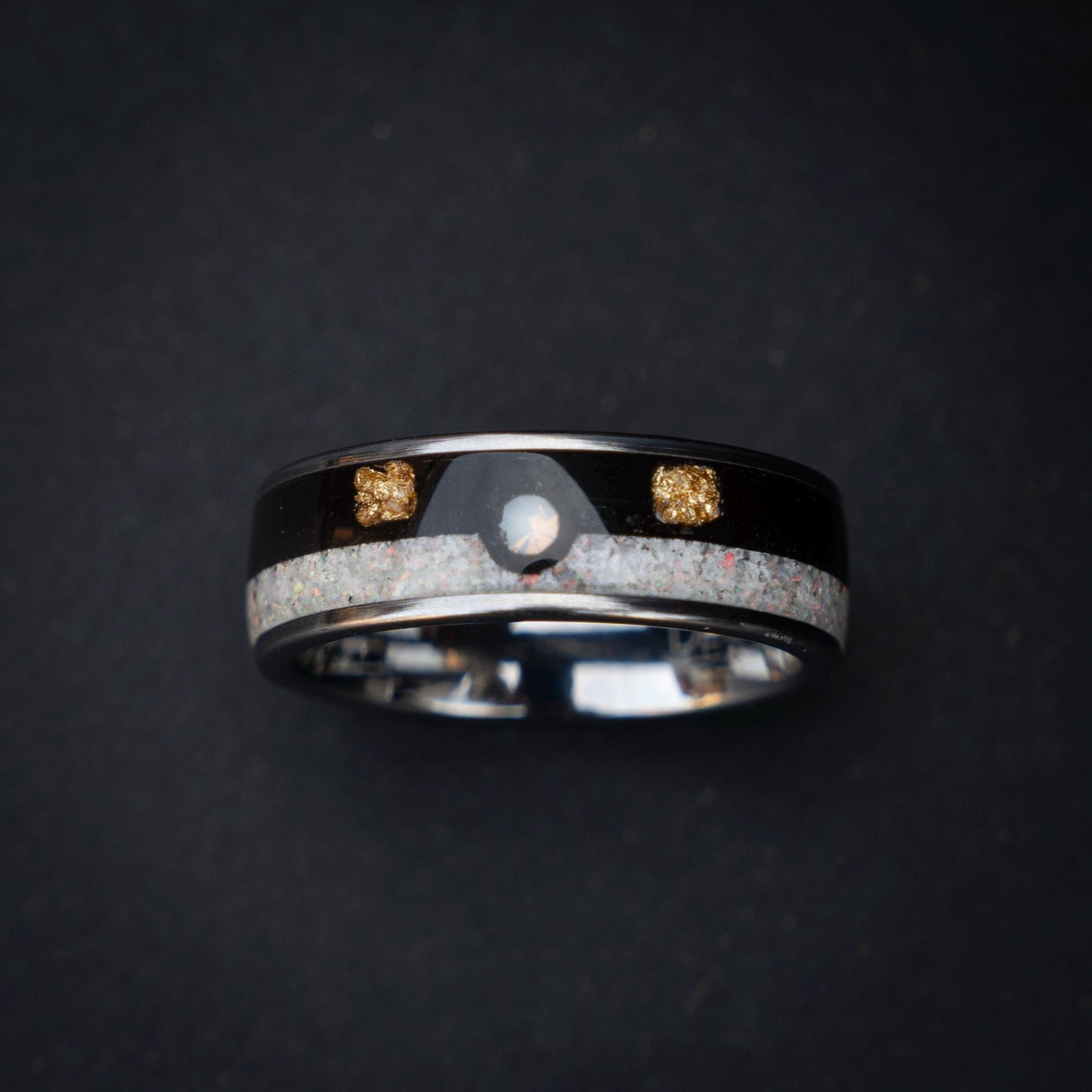 Ultra Ball Silver Tungsten Ring, Japanese Anime Inspired, Unique Ring, Handmade Jewelry, Wedding Ring, Cubic Zirconia Ring, Decazi
