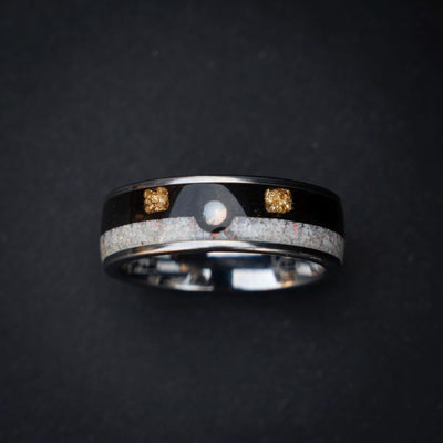 Ultra Ball Silver Tungsten Ring, Japanese Anime Inspired, Unique Ring, Handmade Jewelry, Wedding Ring, Cubic Zirconia Ring, Decazi