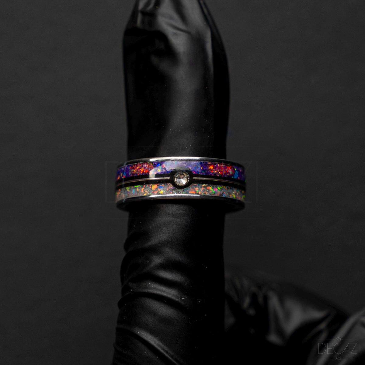 Master Ball Platinum Silver Tungsten Ring, Fire Opal Ring, Wedding Ring, Japanese Anime Inspired, Cubic Zirconia Ring, Handmade Jewelry