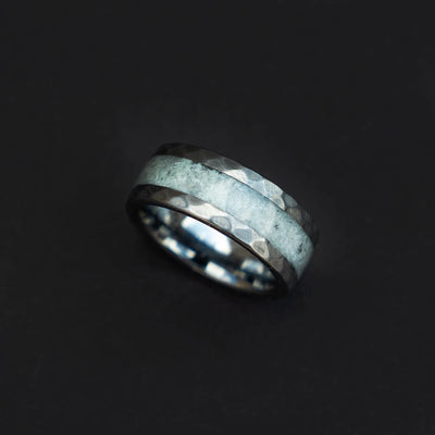 Moonstone Tungsten Ring With Opal - Decazi