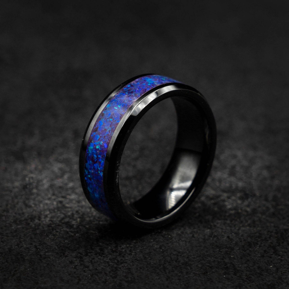 Men’s custom rings and wedding bands handcrafted with tungsten and meteorite