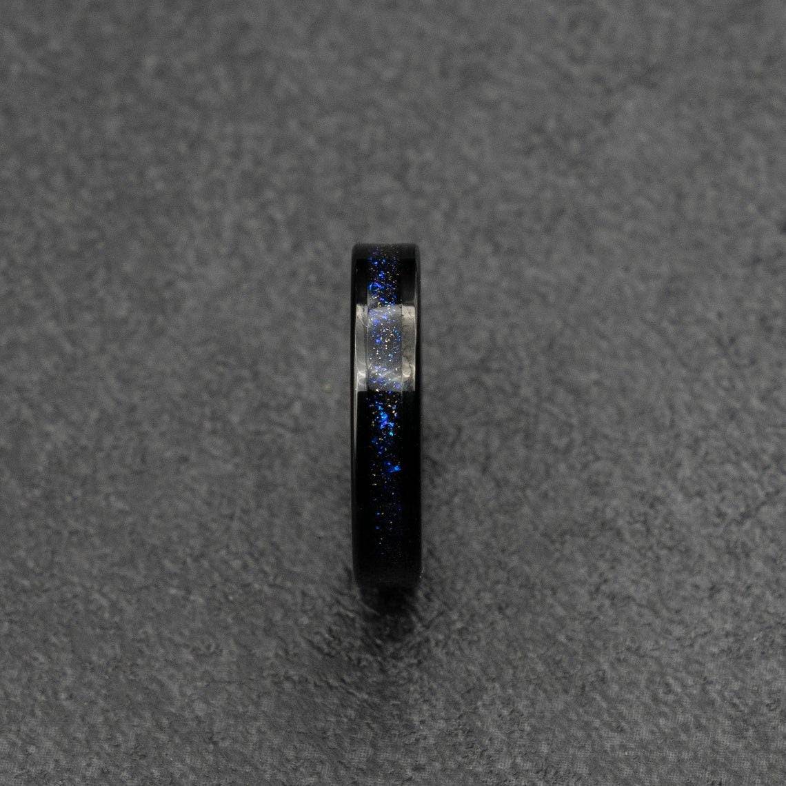 Men’s custom rings and wedding bands handcrafted with tungsten and meteorite