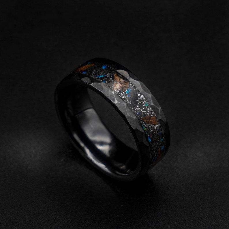 ceramic-hammered-meteorite-ring-triceratops-opal-accents-32633042862280 ...