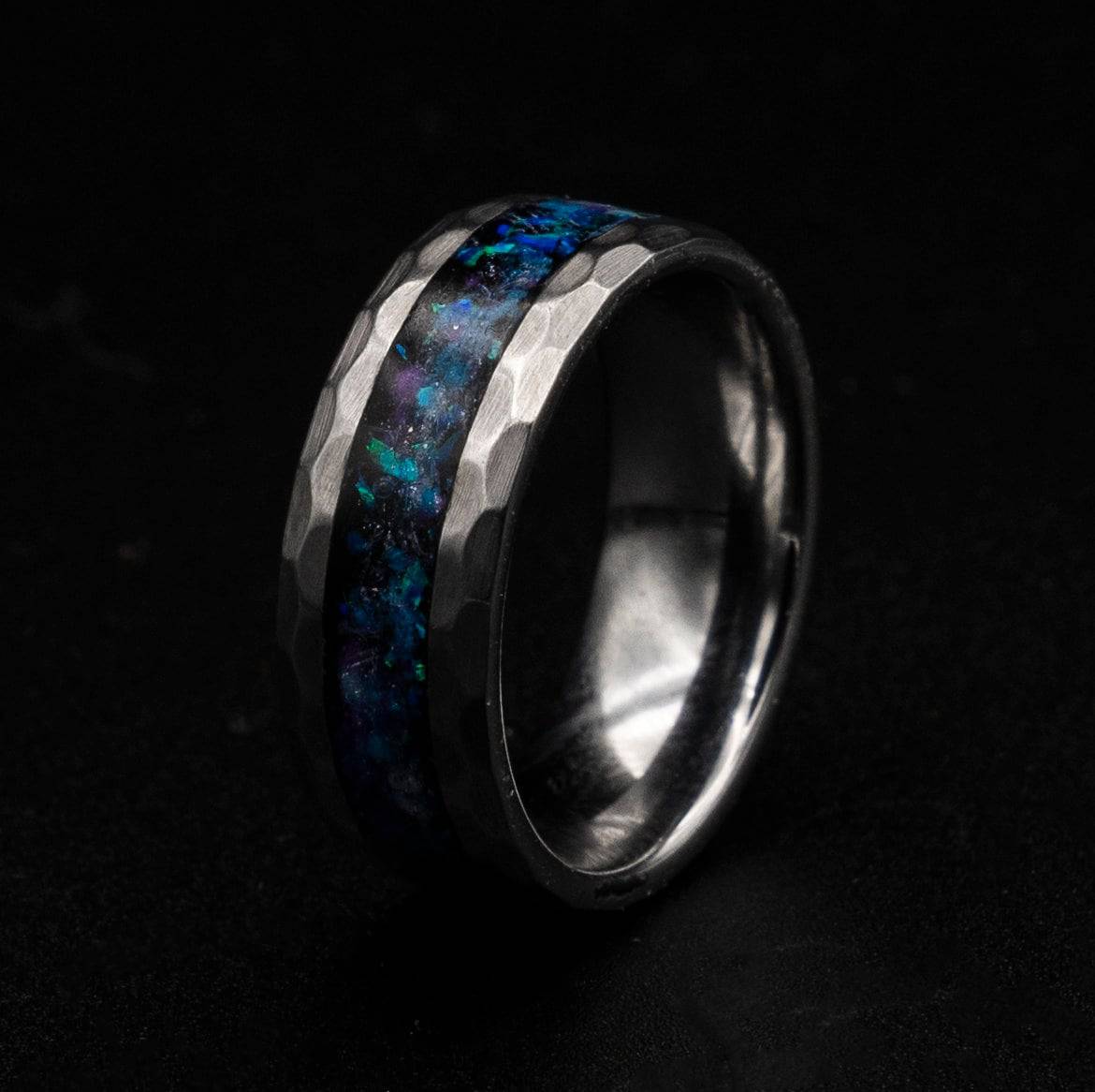 Genuine Meteorite Wedding Glow Ring Band
