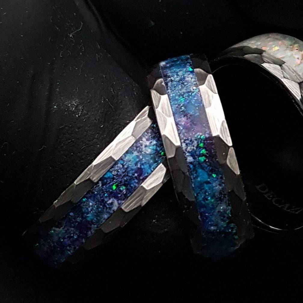 Genuine Meteorite Wedding Glow Ring Band