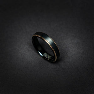 Black tungsten with rose golden plated lines - Decazi